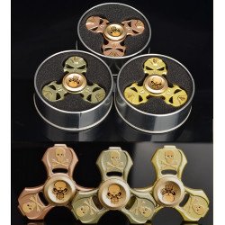 Skull Style Aluminum Metal Fidget Spinner Stress Reducer Toy for Autism Adult, Child (Mix Color)